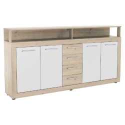 Kombinovaná komoda, dub sonoma/bílá, LUNYSA NEW