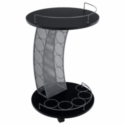 Servírovací vozík, černá/stříbrná, ALADAR NEW