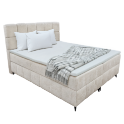 Boxspringová postel, 160x200, béžová, ALMA