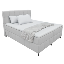 Boxspringová postel, 140x200, světle šedá, ALMA