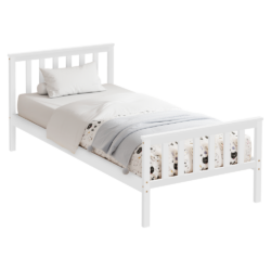 Postel s roštem, bílá, 90x200, ANATRA