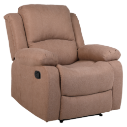 Relaxační polohovací křeslo, hnědá látka, ASKOY NEW