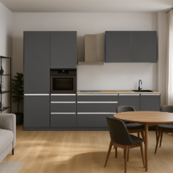 Kuchyňská linka, 3,3 m, antracit matná/antracit, ASTI 330