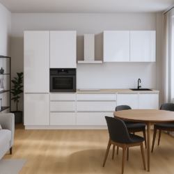 Kuchyňská linka, 3,3 m, bílá extra vysoký lesk HG/bílá , ASTI