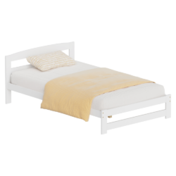 Postel s roštem, bílá, 120x200, AZRA