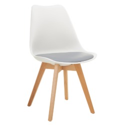 Židle, bílá/šedá/buk, BALI 3 NEW