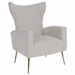 Relaxační křeslo, béžová Velvet látka, BARET