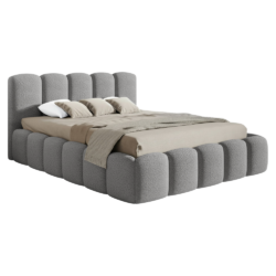 Postel s kovovým roštem a úložným prostorem, 180x200, šedá, CLAUDIA