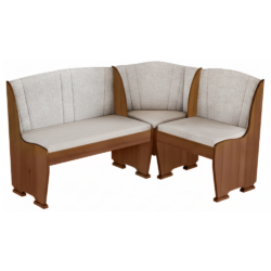 Rohová lavice, dřevěná, bronz hnědý/světle šedá, COLTON