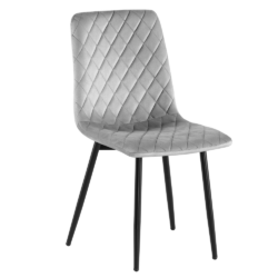 Jídelní židle, světle šedá Velvet látka/kov, DARIJA