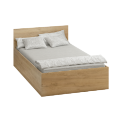 Postel s kovovým roštem a úložným prostorem, 120x200, dub artisan, DOLI