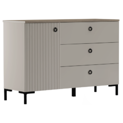 Komoda, šedohnědá Taupe/dub silverjack, DOMCA 1D3S