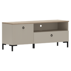TV stolek, šedohnědá Taupe/dub silverjack, DOMCA 1K1S