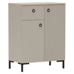 Komoda, šedohnědá Taupe/dub silverjack, DOMCA 2D1S