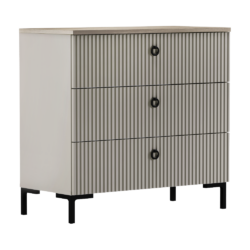 Komoda, šedohnědá Taupe/dub silverjack, DOMCA 3S