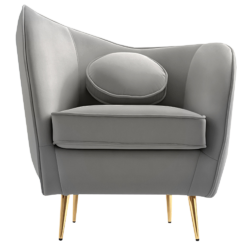 Designové křeslo, šedá Velvet látka/gold chrom zlatá, EZIO