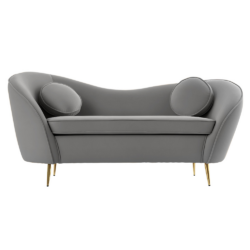 Designový 2-sed, šedá Velvet látka/gold chrom zlatá, EZIO TYP 2