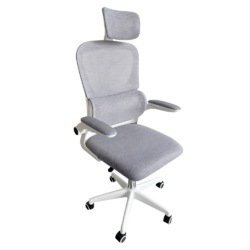 Kancelářské křeslo, šedá/bílá, FERIS