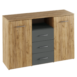 Komoda, dub artisan/grafit, GABRIELA