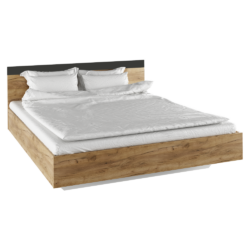 Manželská postel, 180x200, dub artisan/antracit, GABRIELA