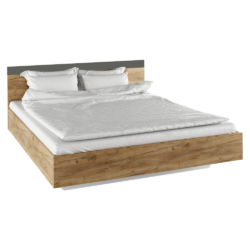 Manželská postel, 160x200, dub artisan/grafit, GABRIELA