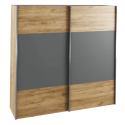 Skříň s posuvnými dveřmi, dub artisan/grafit, GABRIELA NEW