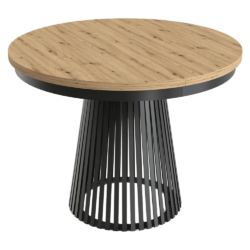 Jídelní rozkládací stůl, dub artisan/černá, 100-140-180x76,6 cm, GERDONY