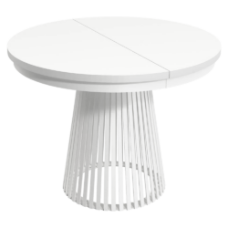 Jídelní rozkládací stůl, bílá, 100-140-180x76,6 cm, GERDONY