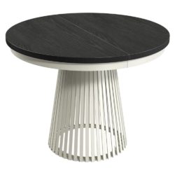 Jídelní rozkládací stůl, černá/kašmír, 100-140-180x76,6 cm, GERDONY