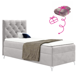 Boxspringová postel, 90x200, světle šedá látka Velvet, levá, GULIETTE + dárek
