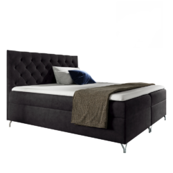 Boxspringová postel, 140x200, černá látka Velvet, GULIETTE P1, poškozené zboží