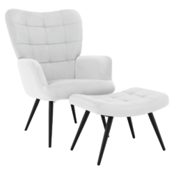 Křeslo s podnoží, světle šedá Velvet látka/černá, HABEN