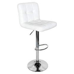 Barová židle, ekokůže bílá/chrom, KANDY 2 NEW