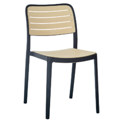 Stohovatelná židle, černá/béžová, KARDOS TYP 1