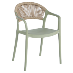 Stohovatelná židle, zelená/béžová, LEXTON