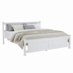 Postel s roštem, borovicové dřevo/bílá, 160x200, LUCAS NEW