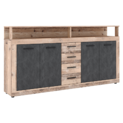 Kombinovaná komoda, old wood light/matera, LUNYSA