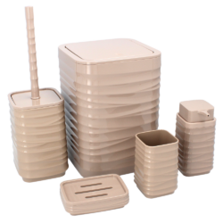 Sada koupelnových doplňků, 5 dílná, hnědá, MATIO