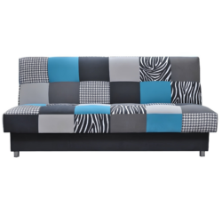 Pohovka, látka tyrkysová / šedá / černá, ALABAMA