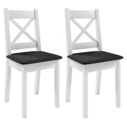 Židle, set 2 ks, bílá/tmavě šedá, REMY KX