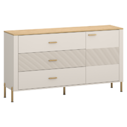 Komoda, kašmír/dub kamenný, RUNOL 1D3S