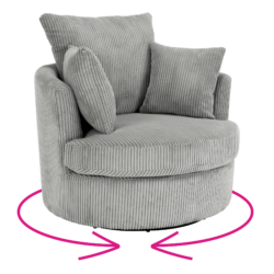 Relaxační otočné křeslo, světle šedá, SALTER