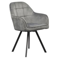 Otočné jídelní křeslo, tmavě šedá Velvet látka, SAMANTA