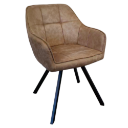 Otočné jídelní křeslo, šedohnědá látka s efektem broušené kůže, SAMANTA