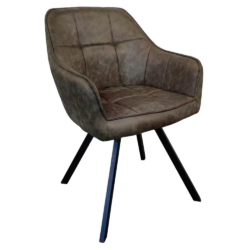 Otočné jídelní křeslo, zelená látka s efektem broušené kůže, SAMANTA