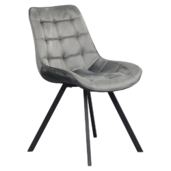 Jídelní židle, tmavě šedá Velvet látka/ černá, SAMIRA