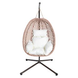 Závěsné křeslo, skládací, měděná/béžová/krémová, SANAN