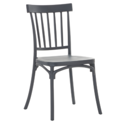 Stohovatelná židle, tmavě šedá, SAZEN NEW