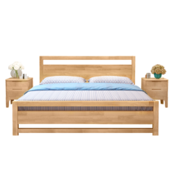 Manželská postel, 160x200, masivní dřevo, přírodní, SHEILA