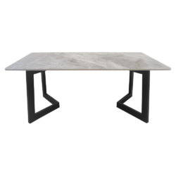 Konferenční stolek, šedý mramor/černá, SOFIAN